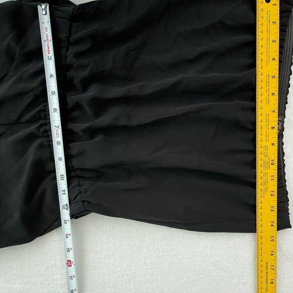 Ann Taylor Loft Belted Tie Waist Strapless Straight Leg Black‎ Jumpsuit Women XS - Picture 10 of 12